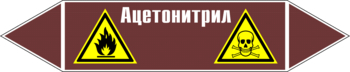 Маркировка трубопровода "ацетонитрил" (пленка, 126х26 мм) - Маркировка трубопроводов - Маркировки трубопроводов "ЖИДКОСТЬ" - магазин "Охрана труда и Техника безопасности"